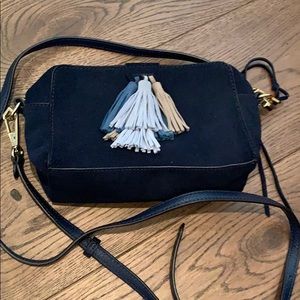 Rebecca Minkoff navy suede & leather purse